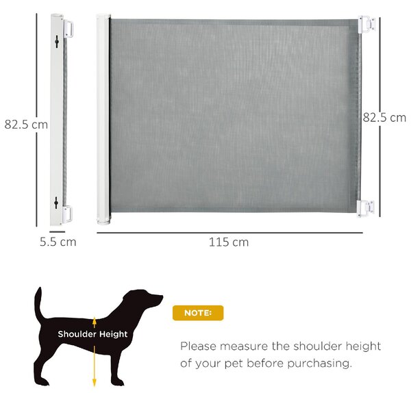 AllMyPets Cancellino per Cani Estensibile fino a 115 cm Poliestere e Acciaio 115x82.5 cm colore Bianco/Grigio - F84801