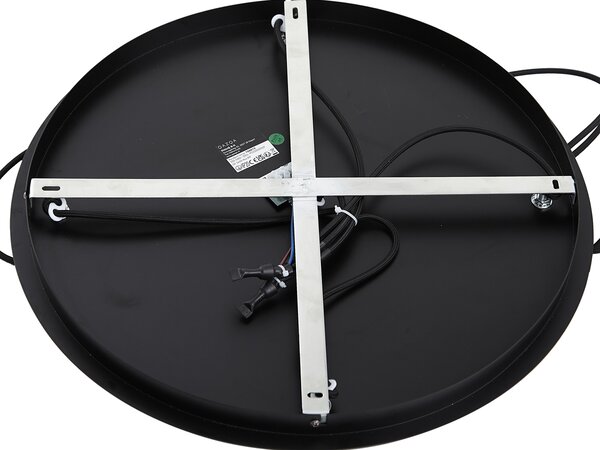 Lampada a sospensione moderna nera con vetro fumé - Jia