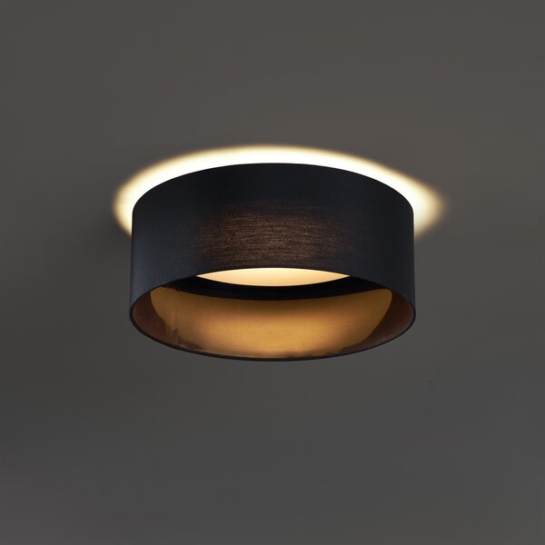 Plafoniera moderna nera trasparente 40cm incl. LED dimmerabile a 3 livelli - Sue