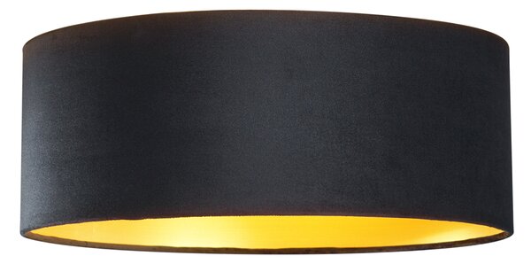 Plafoniera moderna in velluto nero 40cm con LED dimmerabile a 3 livelli - Sue