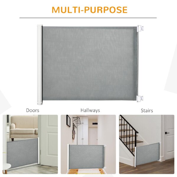 AllMyPets Cancellino per Cani Estensibile fino a 115 cm Poliestere e Acciaio 115x82.5 cm colore Bianco/Grigio - F84801