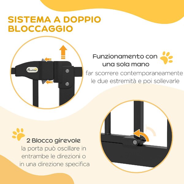 AllMyPets Cancellino per Cani Estensibile Senza Viti Regolabile da 74-100 cm Alto 78 cm in Metallo colore Nero - 46S7BK