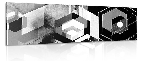 Stampa su tela – Geometria futuristica in bianco e nero