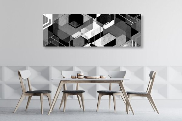 Stampa su tela – Geometria astratta in bianco e nero