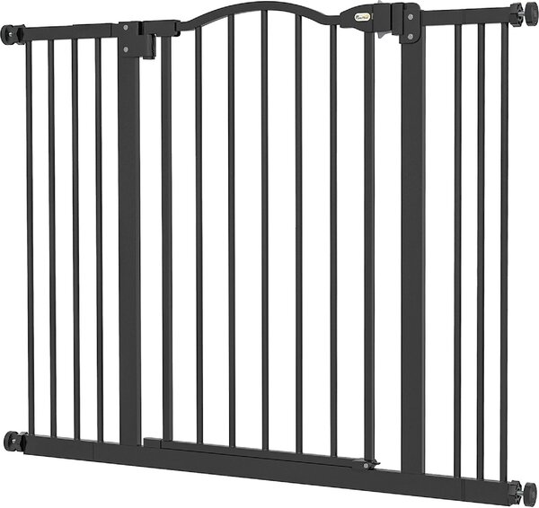 AllMyPets Cancellino per Cani Estensibile Senza Viti Regolabile da 74-100 cm Alto 78 cm in Metallo colore Nero - 46S7BK