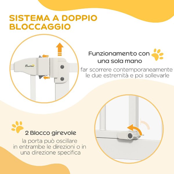 AllMyPets Cancellino per Cani Estensibile Senza Viti Regolabile da 74-100 cm Alto 78 cm in Metallo colore Bianco - 46R7WT