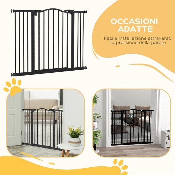 AllMyPets Cancellino per Cani Estensibile Senza Viti Regolabile da 74-100 cm Alto 78 cm in Metallo colore Nero - 46S7BK