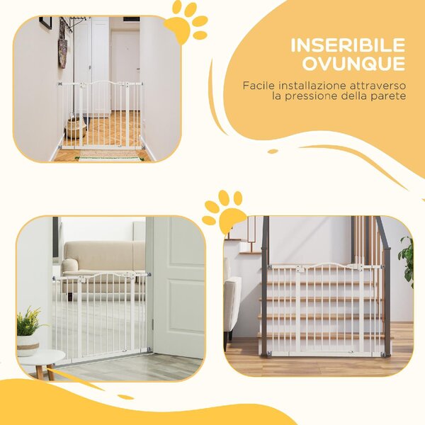 AllMyPets Cancellino per Cani Estensibile Senza Viti Regolabile da 74-100 cm Alto 78 cm in Metallo colore Bianco - 46R7WT