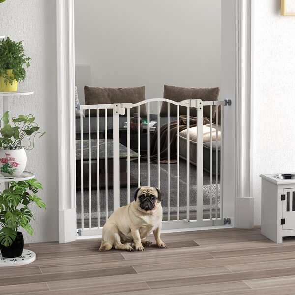 AllMyPets Cancellino per Cani Estensibile Senza Viti Regolabile da 74-100 cm Alto 78 cm in Metallo colore Bianco - 46R7WT