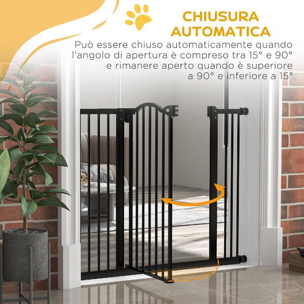AllMyPets Cancellino per Cani Estensibile Senza Viti Regolabile da 74-100 cm Alto 78 cm in Metallo colore Nero - 46S7BK