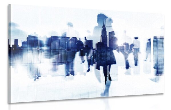 Quadro su tela – Silhouette di persone in metropoli