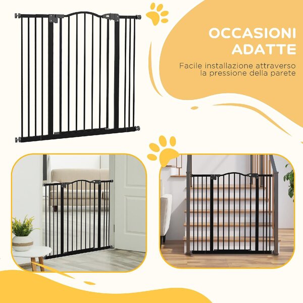 AllMyPets Cancellino per Cani Estensibile Senza Viti Regolabile da 74-100 cm in Metallo colore Nero - 99U3BK