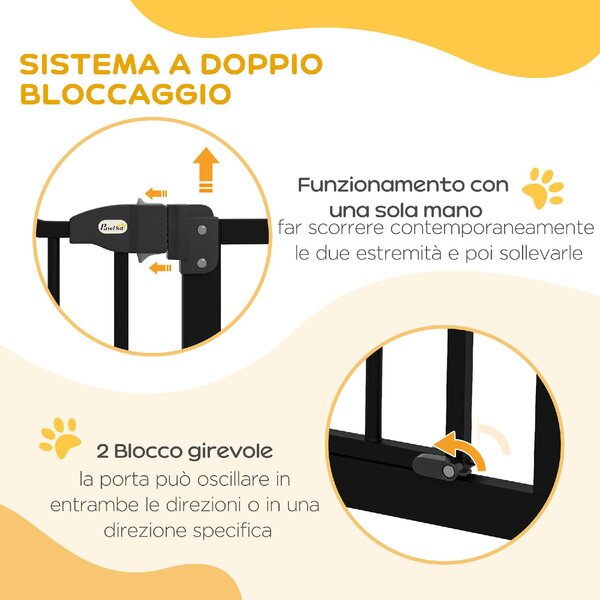 AllMyPets Cancellino per Cani Estensibile Senza Viti Regolabile da 74-100 cm in Metallo colore Nero - 99U3BK