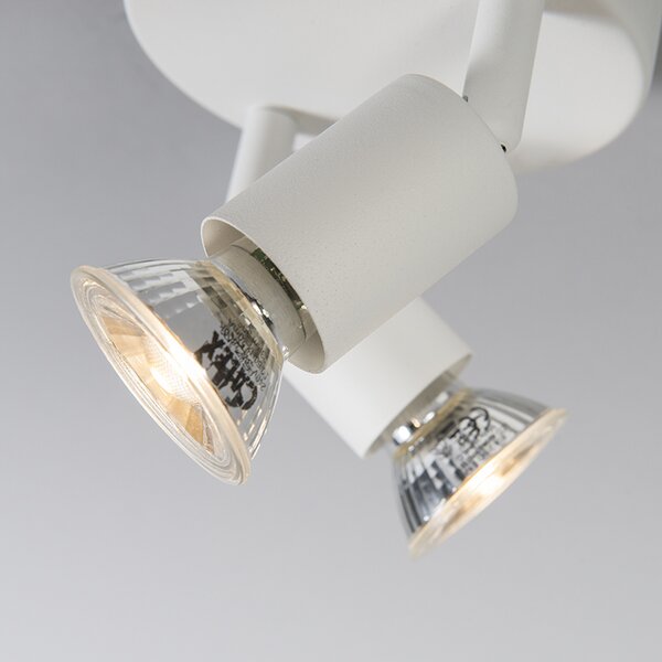 Faretto moderno bianco orientabile rotondo 2 luci - Jeany