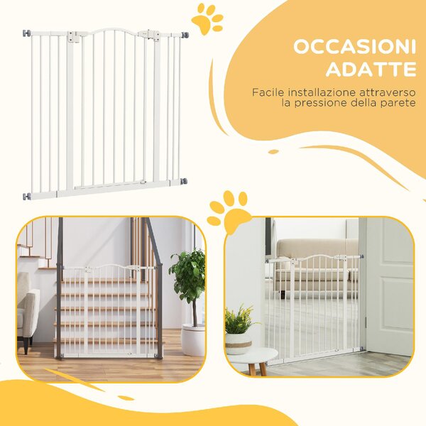 AllMyPets Cancellino per Cani Estensibile Senza Viti Regolabile da 74-100 cm in Metallo colore Bianco - 99T3WT