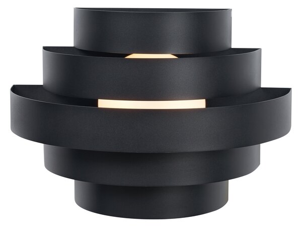 Lampada da parete moderna nera con LED dimmerabile a 3 livelli - Lines