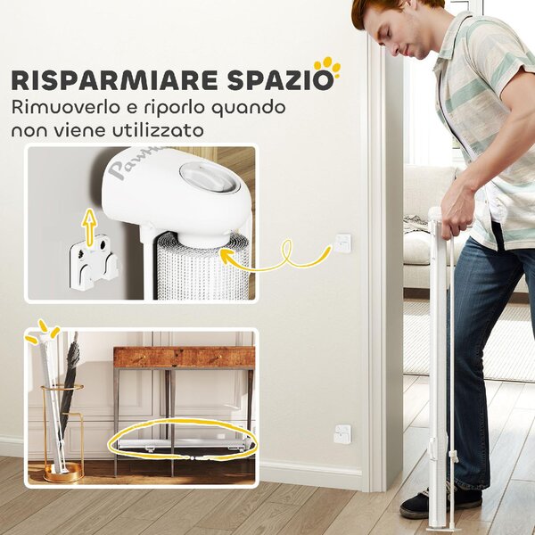 AllMyPets Cancellino per Cani Piccoli Estensibile 0-140x86.5 cm e Retrattile con Blocco Automatico colore Bianco - WTEF241