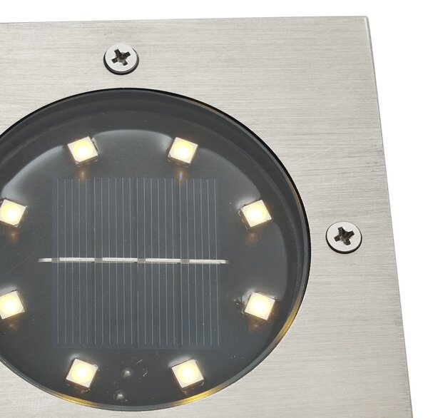 Set di 6 faretti da terra quadrati in alluminio con LED IP65 solari - Terry