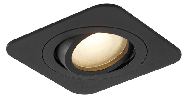 Set di 6 faretti da incasso neri arrotondati GU10 50mm orientabili e inclinabili IP44 - Alberto