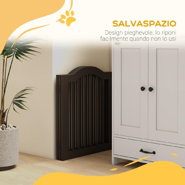 AllMyPets Cancellino per Cani Pieghevole a 3 Sezioni in Legno 154.5x29.5x61cm colore Caff - K588CF