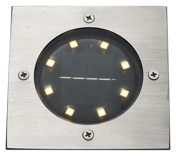 Set di 6 faretti da terra quadrati in alluminio con LED IP65 solari - Terry