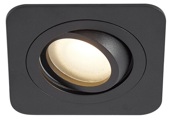 Set di 6 faretti da incasso neri arrotondati GU10 50mm orientabili e inclinabili IP44 - Alberto