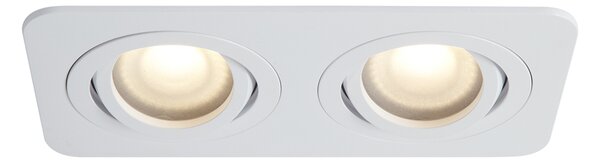 Set di 6 faretti da incasso arrotondati bianchi GU10 50mm orientabili e inclinabili IP44 2-luci - Alberto