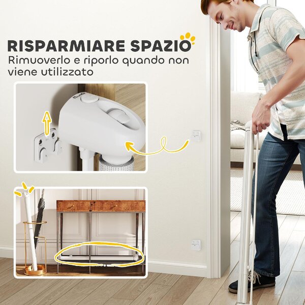 AllMyPets Cancellino per Cani Piccoli Estensibile 0-144 cm e Retrattile con Blocco Automatico colore Bianco - WTEF242