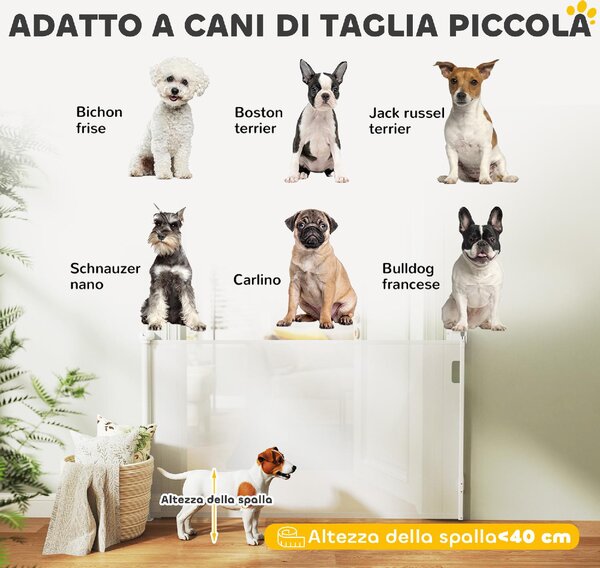 AllMyPets Cancellino per Cani Piccoli Estensibile 0-144 cm e Retrattile con Blocco Automatico colore Bianco - WTEF242