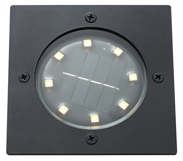 Set di 6 faretti da terra neri quadrati con LED IP65 solari - Terry