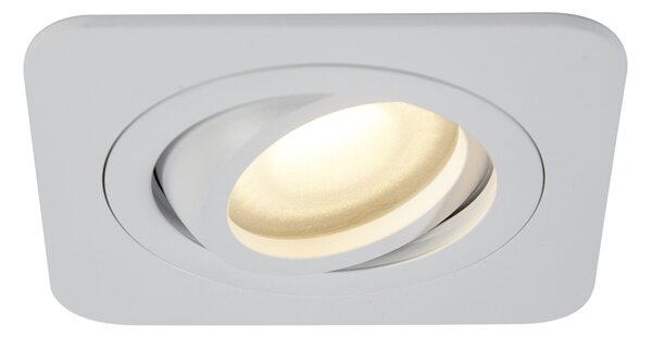 Set di 6 faretti da incasso arrotondati bianchi GU10 50mm orientabili e inclinabili IP44 - Alberto