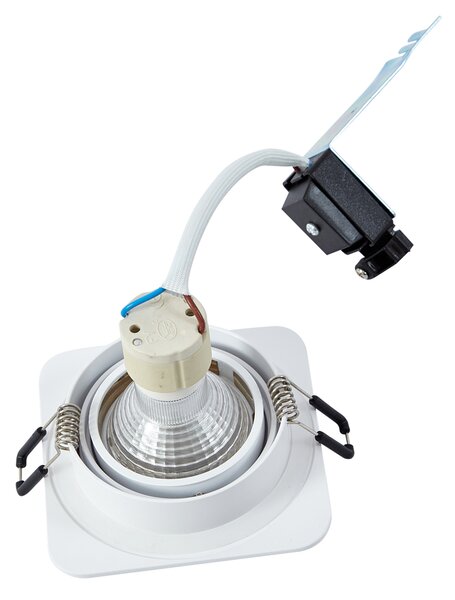 Set di 6 faretti da incasso arrotondati bianchi GU10 50mm orientabili e inclinabili IP44 - Alberto