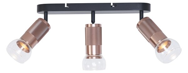 Faretto da soffitto arrotondato bronzo scuro 3 luci regolabile - Veerle