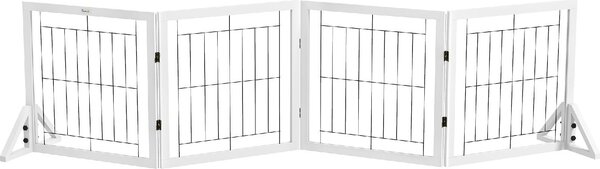AllMyPets Cancellino per Cani Pieghevole con 4 Pannelli e Piedini Triangolari 280x70 cm colore Bianco