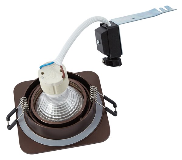 Set di 6 faretti da incasso arrotondati bronzo scuro GU10 50mm IP44 - Alberto