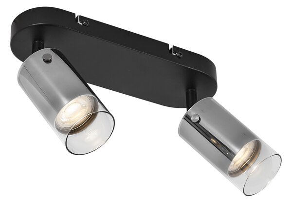 Faretto da soffitto moderno color canna di fucile a 2 luci ruotabile e regolabile - Drain