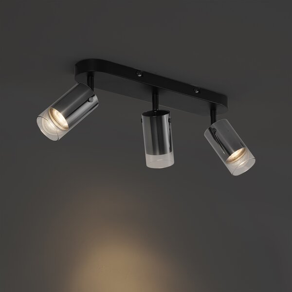 Faretto da soffitto moderno color canna di fucile a 3 luci ruotabile e regolabile - Drain