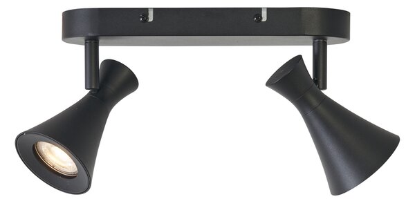 Faretto da soffitto moderno nero 2 luci regolabile - Triangle