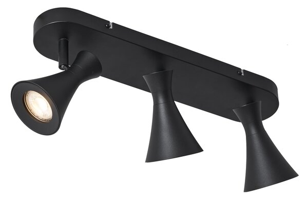 Faretto da soffitto moderno nero a 3 luci regolabile - Triangle