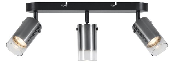 Faretto da soffitto moderno color canna di fucile a 3 luci ruotabile e regolabile - Drain