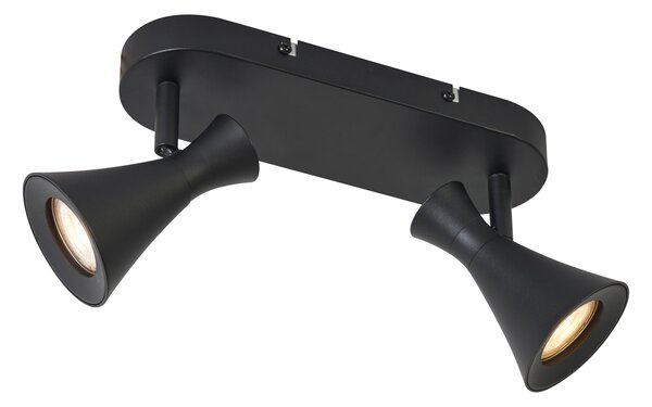 Faretto da soffitto moderno nero 2 luci regolabile - Triangle