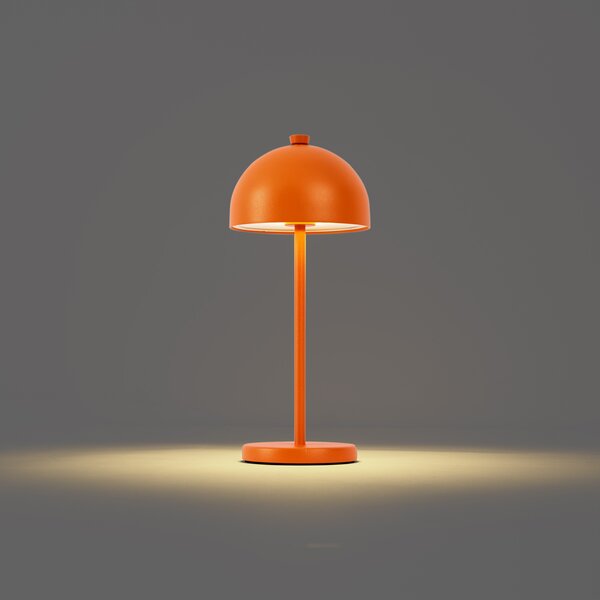 Lampada da tavolo arancione con LED IP54 ricaricabile con stazione di ricarica - Squirrel