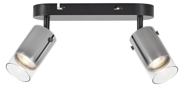 Faretto da soffitto moderno color canna di fucile a 2 luci ruotabile e regolabile - Drain