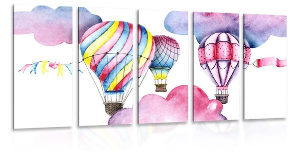 Quadri 5 pezzi – Palloncini nel vento