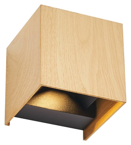 Applique da esterno scandinava con stampa legno con LED IP54 - Edwin