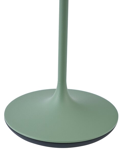 Lampada da tavolo verde con LED IP65 ricaricabile con stazione di ricarica - Bass