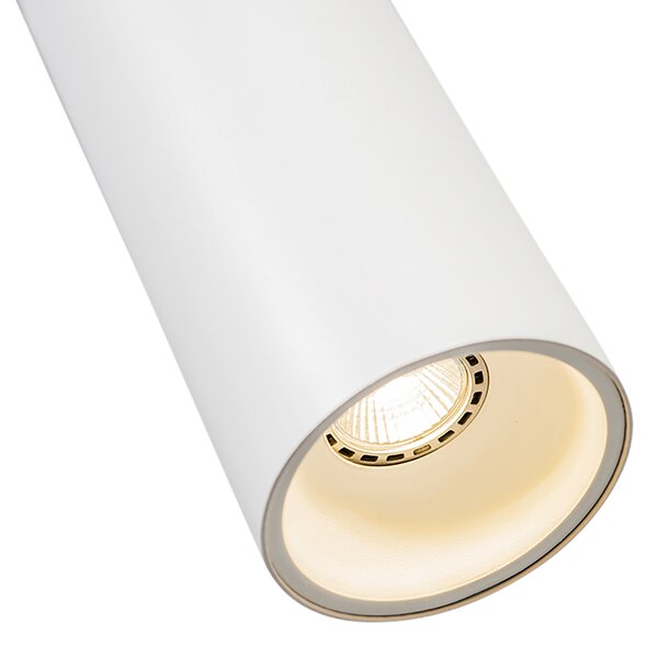 Lampada a sospensione di design bianca con adattatore per binario monofase - Iconic Tubo