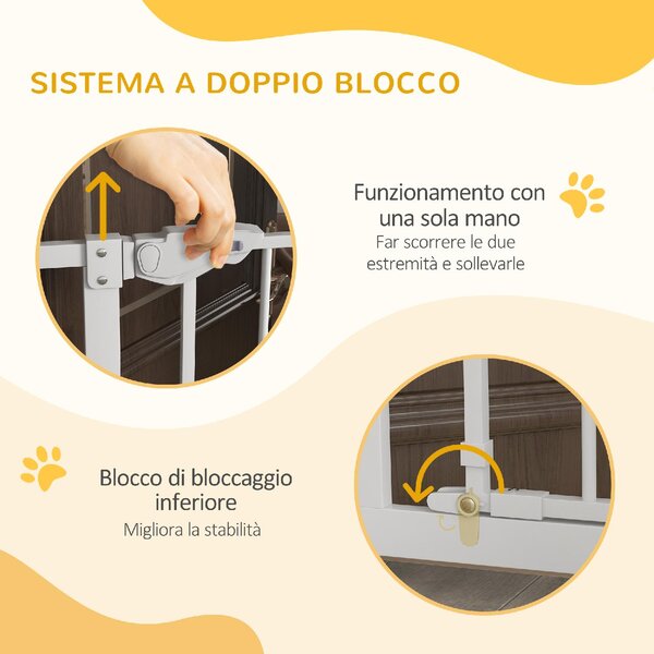 AllMyPets Cancellino per Cani Regolabile Alto con Porta Piccola e Chiusura Automatica 74-80x104cm colore Bianco - K589WT