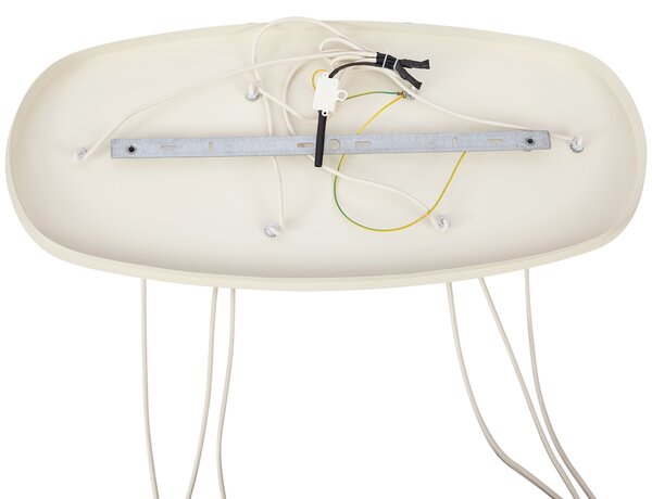 Lampada a sospensione Japandi beige con paralumi in tessuto 6 luci - Yente