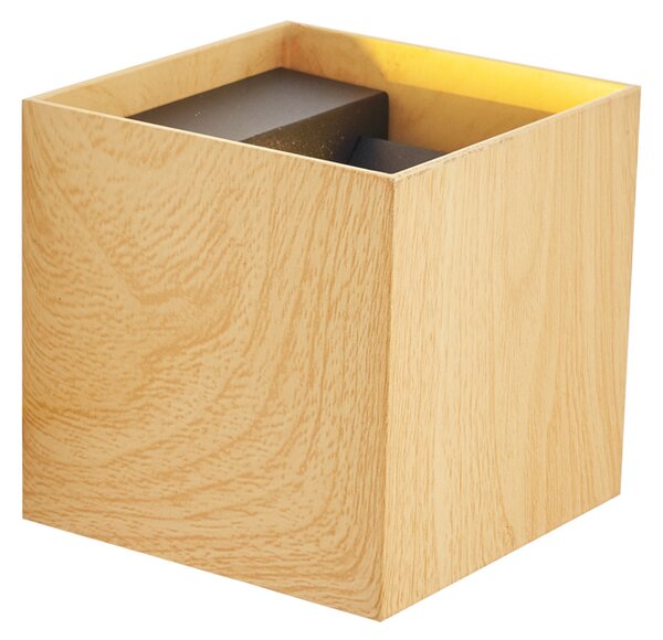 Applique da esterno scandinava con stampa legno con LED IP54 - Edwin